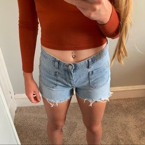 GAP Low Rise Flare jeans shorts